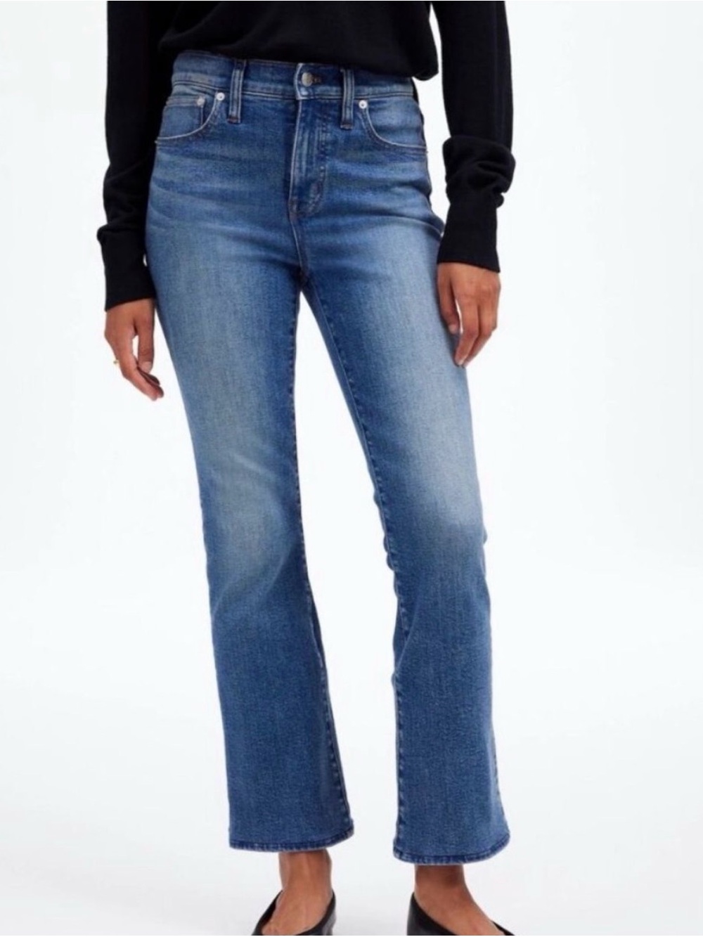 Madewell Mid-Rise Flare Jeans in Medium Blue Wash